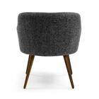 Kit 2 Poltronas Decorativas Em Linho Mescla Preto Pés Palito