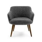 Kit 2 Poltronas Decorativas Em Linho Mescla Preto Pés Palito