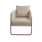 Kit 2 Poltronas Decorativas Gales Base Em Aço Veludo Bege G33