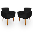 Kit 2 Poltronas Decorativas Gênesis Para Sala E Quarto Pés Pa