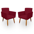 Kit 2 Poltronas Decorativas Gênesis Para Sala E Quarto Pés Pa