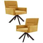 Kit 2 Poltronas Decorativas Giiratórias Base Eiffel Chocolate