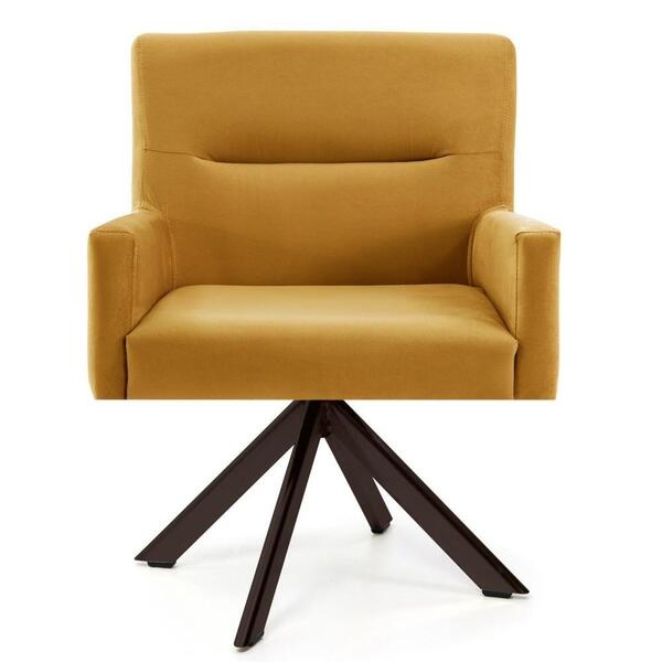 Kit 2 Poltronas Decorativas Giiratórias Base Eiffel Chocolate