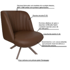 Kit 2 Poltronas Decorativas Giratória Champagne Dortmund Pu C