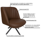 Kit 2 Poltronas Decorativas Giratória Grafite Dortmund Pu Cas