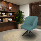 Kit 2 Poltronas Decorativas Giratória Preto Dortmund Algodão/