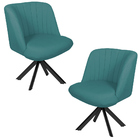 Kit 2 Poltronas Decorativas Giratória Preto Dortmund Algodão/