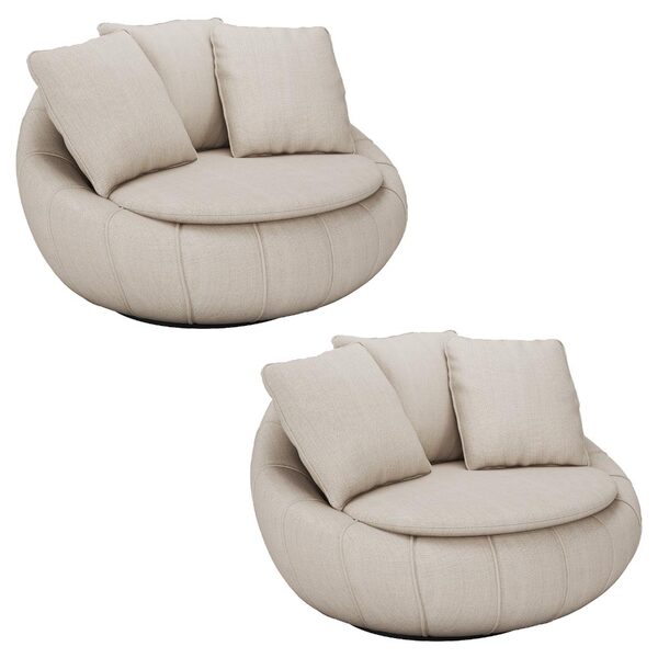 Kit 2 Poltronas Decorativas Giratória Sala De Estar Afrodite