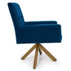 Kit 2 Poltronas Decorativas Giratórias Base Giromad Madeira A