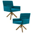 Kit 2 Poltronas Decorativas Giratórias Base Giromad Madeira A