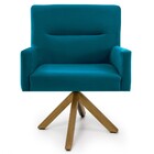 Kit 2 Poltronas Decorativas Giratórias Base Giromad Madeira A