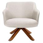 Kit 2 Poltronas Decorativas Giratórias Base Giromad Madeira J