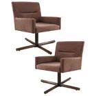 Kit 2 Poltronas Decorativas Giratórias Base Xis Madeira Angel