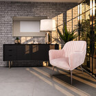 Kit 2 Poltronas Decorativas Hannah Pés Chocolate Palito Velud