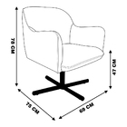 Kit 2 Poltronas Decorativas Hannah Pés Evo Aço Carbono Polido