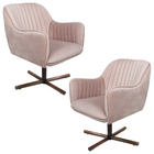 Kit 2 Poltronas Decorativas Hannah Pés Evo Aço Carbono Polido