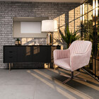 Kit 2 Poltronas Decorativas Hannah Pés Evo Aço Carbono Polido