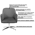 Kit 2 Poltronas Decorativas Hannah Pés Evo Polido Veludo Cinz