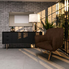 Kit 2 Poltronas Decorativas Hannah Pés Madeira Giratório Velu