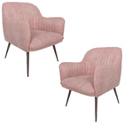 Kit 2 Poltronas Decorativas Hannah Pés Palito Chocolate Pet R