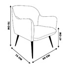 Kit 2 Poltronas Decorativas Hannah Pés Palito Gold Pet Bege G