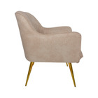 Kit 2 Poltronas Decorativas Hannah Pés Palito Gold Pet Bege G