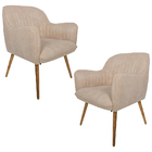 Kit 2 Poltronas Decorativas Hannah Pés Palito Madeira Pet Beg