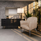 Kit 2 Poltronas Decorativas Hannah Pés Palito Polido Pet Bege