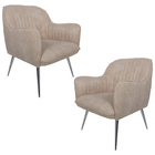 Kit 2 Poltronas Decorativas Hannah Pés Palito Polido Pet Fend