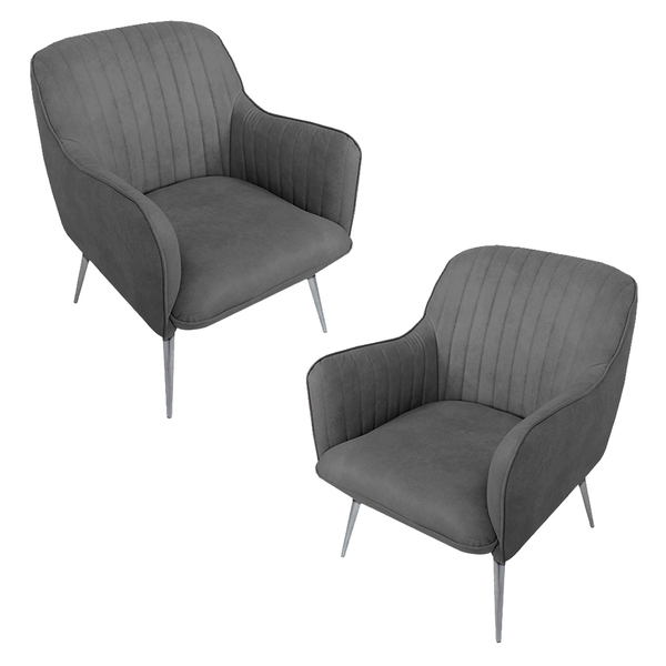 Kit 2 Poltronas Decorativas Hannah Pés Palito Polido Veludo C