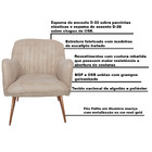 Kit 2 Poltronas Decorativas Hannah Pés Palito Rosê Gold Pet F