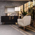 Kit 2 Poltronas Decorativas Hannah Pés Palito Rosê Gold Pet F