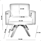 Kit 2 Poltronas Decorativas Hope Base Giratória Suede Terraco