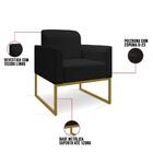 Kit 2 Poltronas Decorativas Industrial Dourada A79 Preto