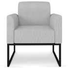 Kit 2 Poltronas Decorativas Isabella Base Industrial Linho Ci