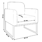 Kit 2 Poltronas Decorativas Isabella Base Industrial Suede Ci