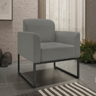 Kit 2 Poltronas Decorativas Isabella Base Industrial Suede Gr