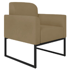 Kit 2 Poltronas Decorativas Isabella Base Industrial Suede Nu