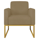 Kit 2 Poltronas Decorativas Isabella Base Industrial Suede Nu