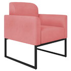 Kit 2 Poltronas Decorativas Isabella Base Industrial Suede Ro