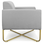 Kit 2 Poltronas Decorativas Isabella Base X Suede Cinza/doura