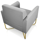 Kit 2 Poltronas Decorativas Isabella Base X Suede Cinza/doura