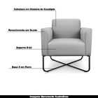 Kit 2 Poltronas Decorativas Isabella Base X Suede Cinza/preto