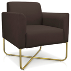 Kit 2 Poltronas Decorativas Isabella Base X Suede Marrom/dour