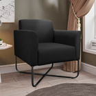 Kit 2 Poltronas Decorativas Isabella Base X Suede Preto G19 -