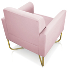 Kit 2 Poltronas Decorativas Isabella Base X Suede Rosa Bebê/d