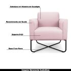 Kit 2 Poltronas Decorativas Isabella Base X Suede Rosa Bebê/p