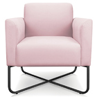 Kit 2 Poltronas Decorativas Isabella Base X Suede Rosa Bebê/p