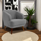 Kit 2 Poltronas Decorativas Jericó Pés De Madeira Veludo Graf