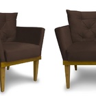 Kit 2 Poltronas Decorativas Julia Suede Marrom - Meu Lar Deco